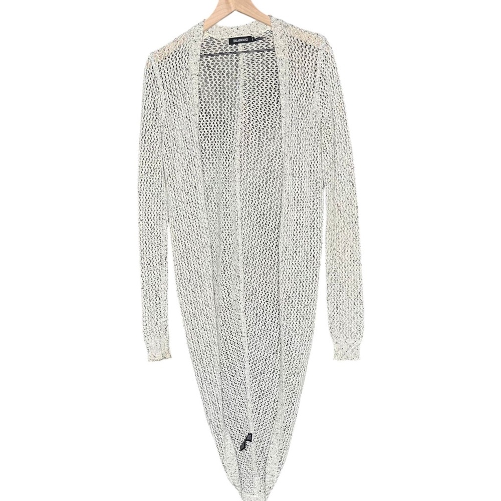 BlankNYC Open Knit Cocoon Duster Cardigan Sweater Grey Size XS Boho